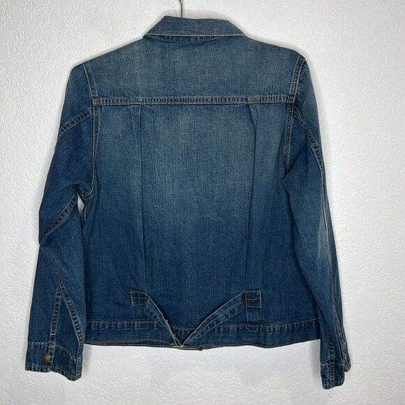 The Great. THE BUCK JACKET BLUE GRASS Size 3/ Large Blue Denim - Picture 6 of 14